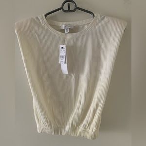 BNWT Top shop ribbed crop top with shoulder pads, and elasticated waist.